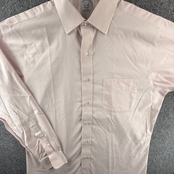 Brooks Brothers Pink Classic 15.5 34 Point Non-Iron Cotton Shirt Button Up Men - Picture 2 of 12